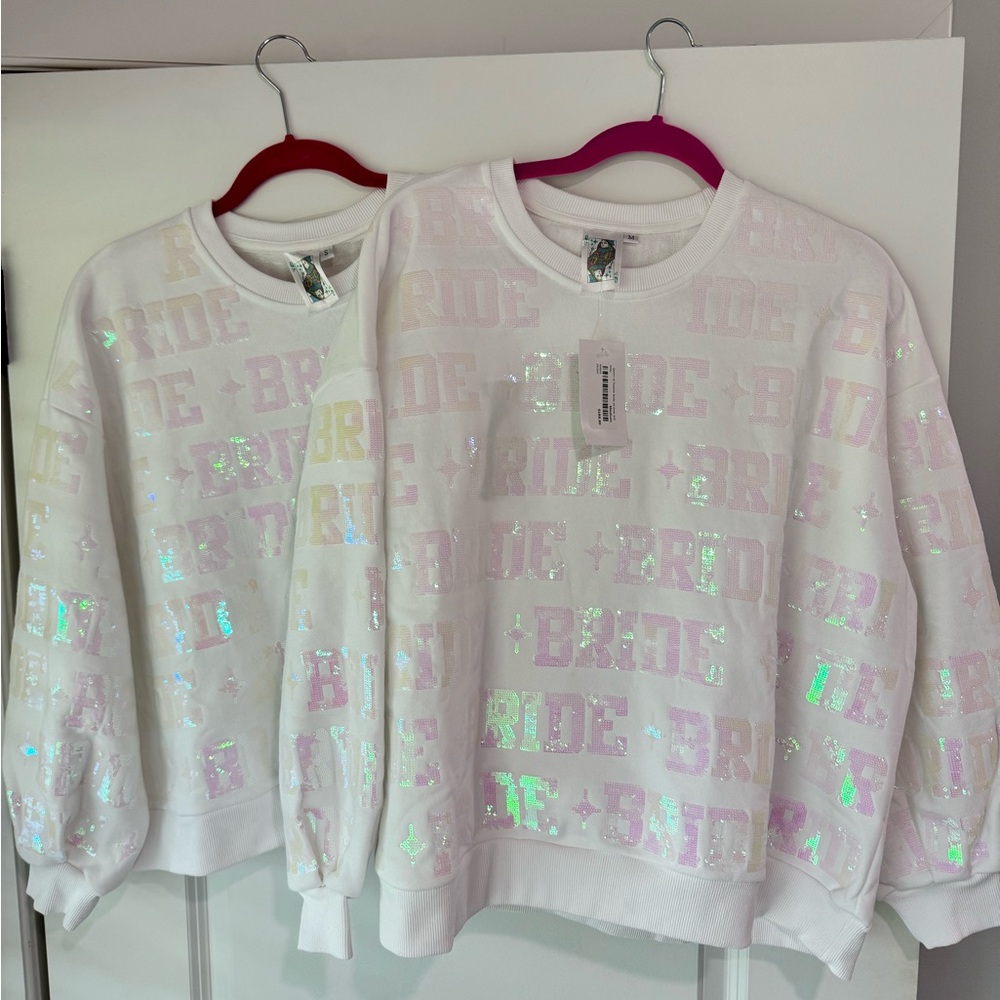 Queen of Sparkles All Over Bride Sweatshirt - NWT